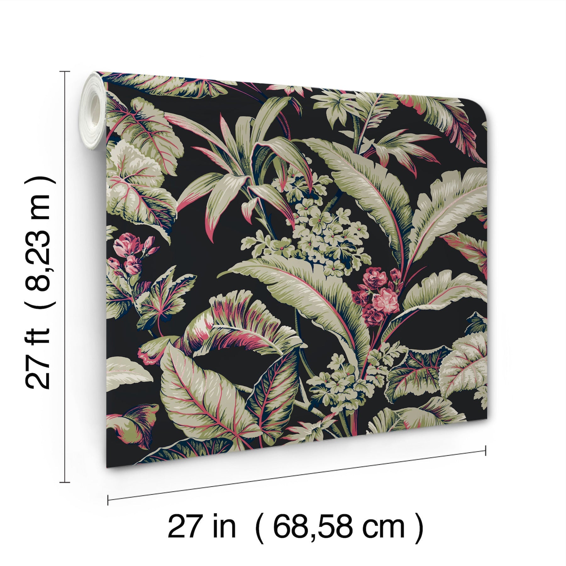 GT4504 Mystic Isle Black Classics Wallpaper by York Wallcoverings