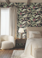 GT4504 Mystic Isle Black Classics Wallpaper by York Wallcoverings