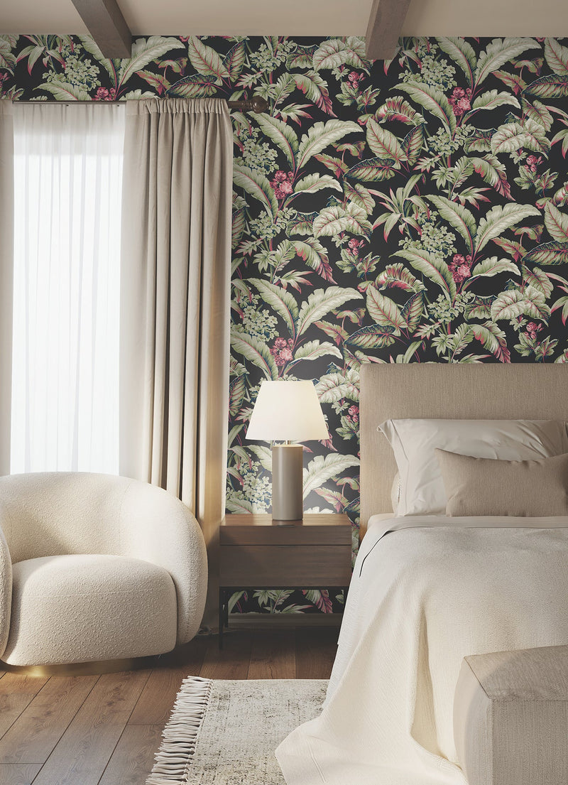 GT4504 Mystic Isle Black Classics Wallpaper by York Wallcoverings