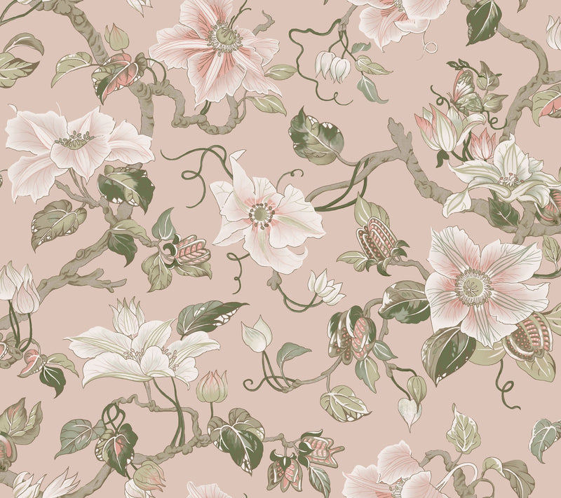 GT4511 Marguerite Vine Blush Classics Wallpaper by York Wallcoverings