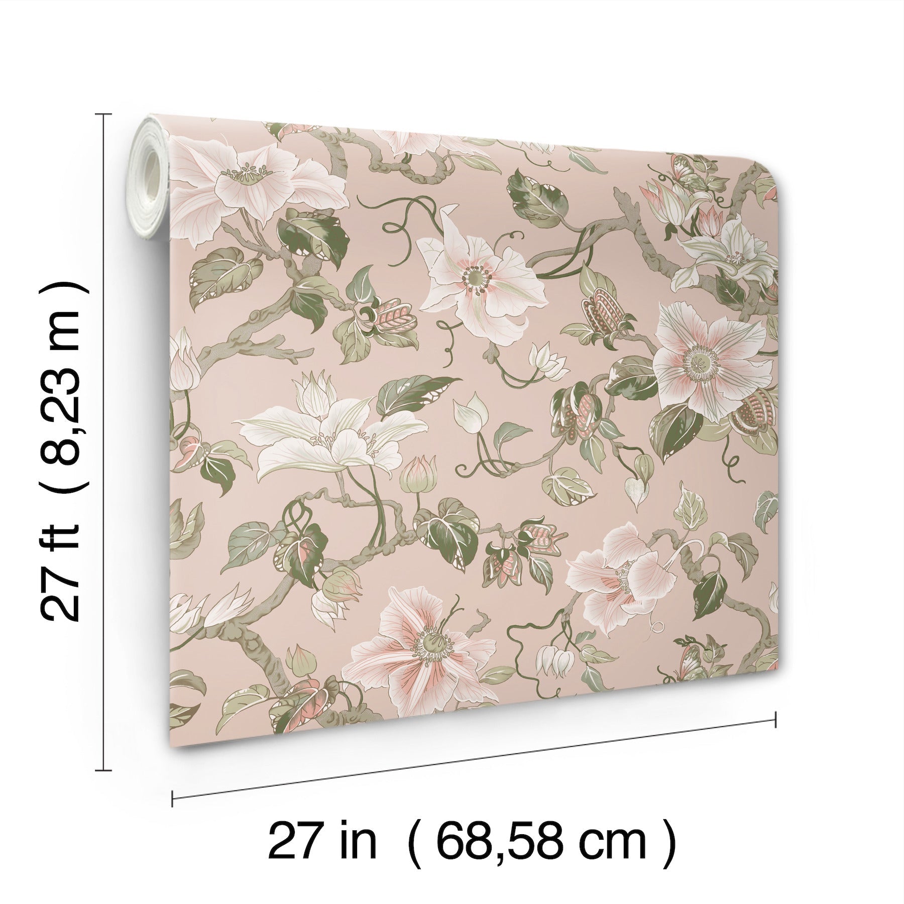 GT4511 Marguerite Vine Blush Classics Wallpaper by York Wallcoverings
