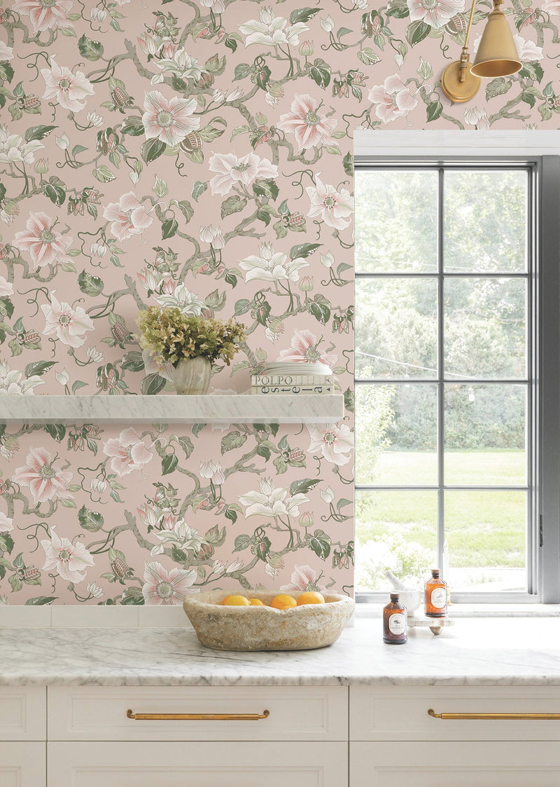 GT4511 Marguerite Vine Blush Classics Wallpaper by York Wallcoverings