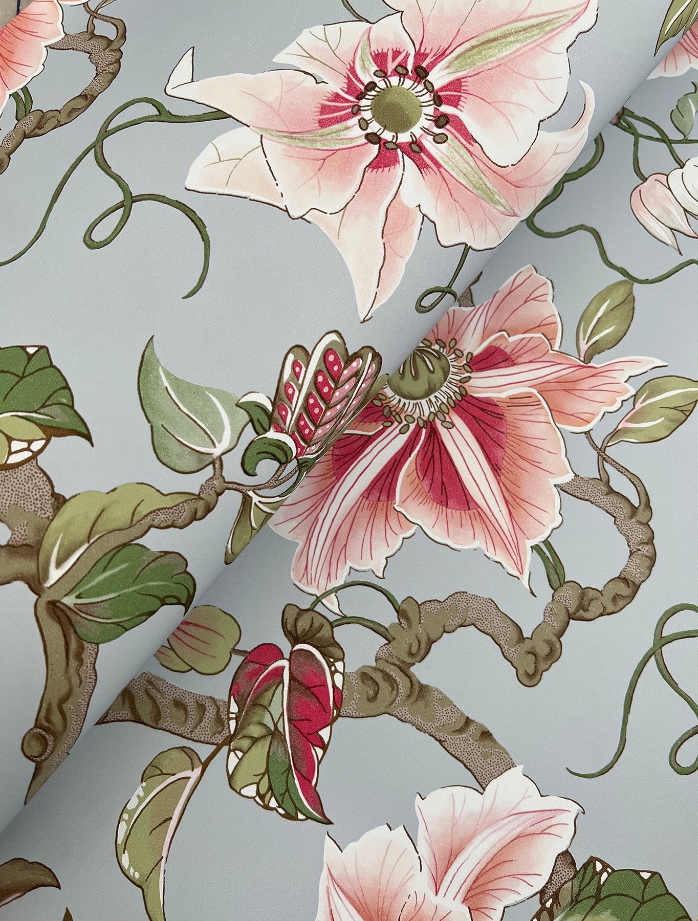 GT4512 Marguerite Vine Blue Classics Wallpaper by York Wallcoverings