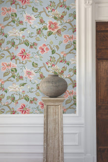 GT4512 Marguerite Vine Blue Classics Wallpaper by York Wallcoverings