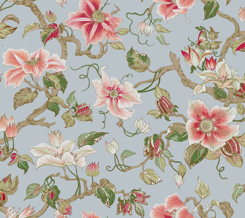 GT4512 Marguerite Vine Blue Classics Wallpaper by York Wallcoverings