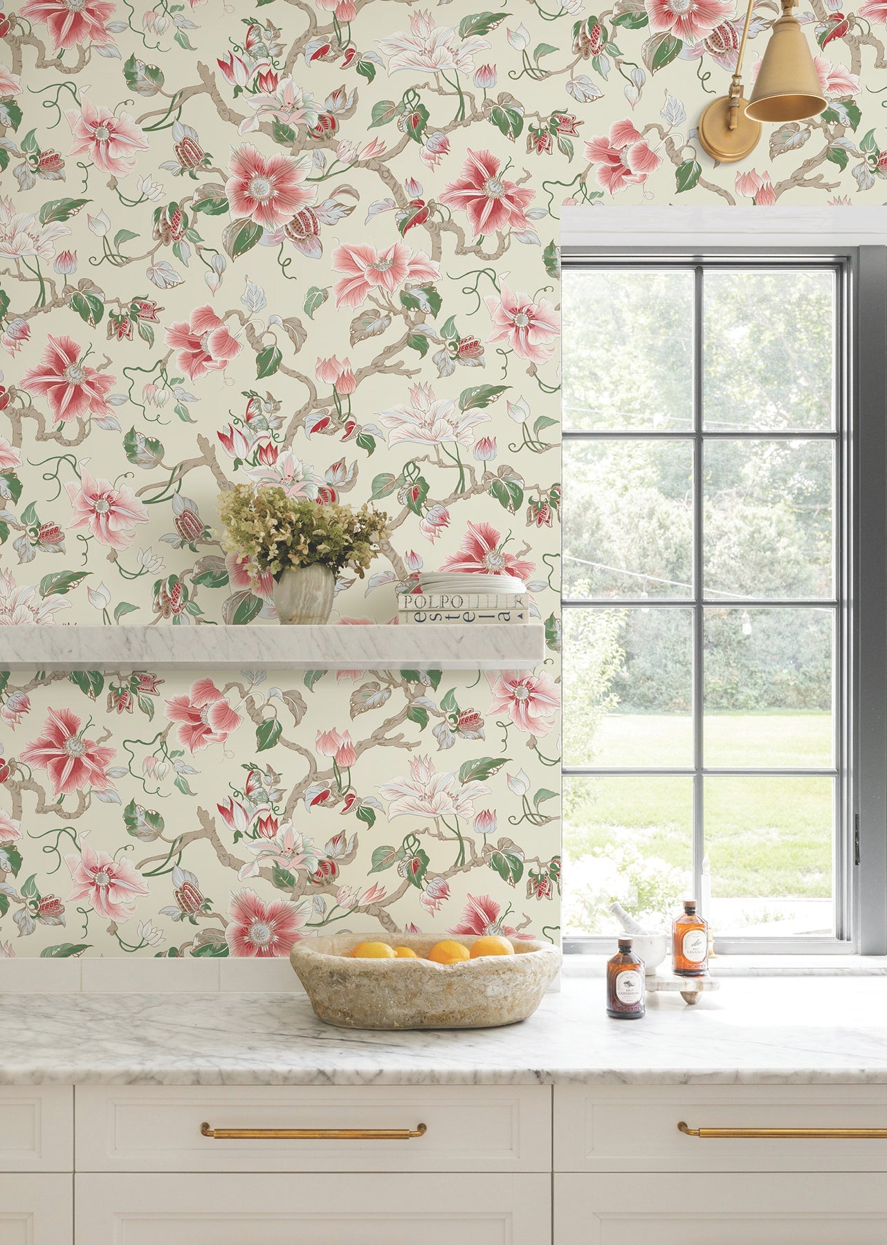 GT4513 Marguerite Vine Cream Classics Wallpaper by York Wallcoverings