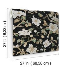 GT4514 Marguerite Vine Black Classics Wallpaper by York Wallcoverings