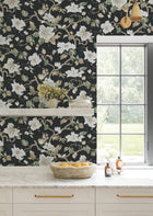 GT4514 Marguerite Vine Black Classics Wallpaper by York Wallcoverings