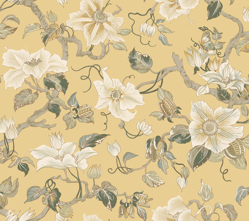 GT4515 Marguerite Vine Yellow Classics Wallpaper by York Wallcoverings