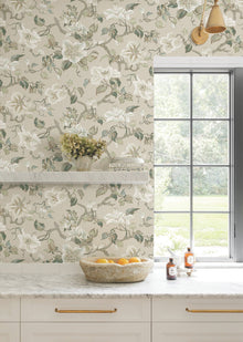 GT4516 Marguerite Vine Taupe Classics Wallpaper by York Wallcoverings