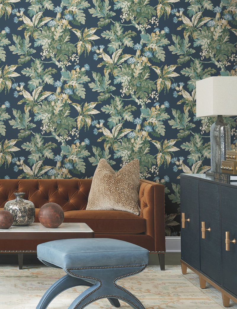 GT4523 Briarwood Navy Classics Wallpaper by York Wallcoverings