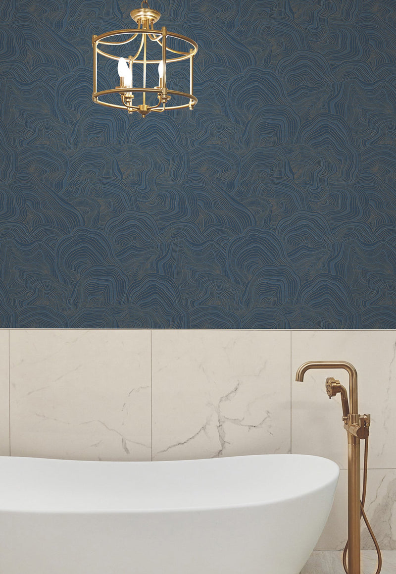 GT4527 Geodes Navy Classics Wallpaper by York Wallcoverings