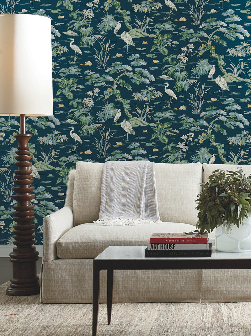 GT4531 Bridgewater Navy Classics Wallpaper by York Wallcoverings