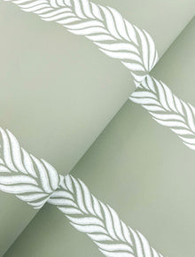 GT4541 Braided Stripe Green Classics Wallpaper by York Wallcoverings