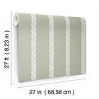 GT4541 Braided Stripe Green Classics Wallpaper by York Wallcoverings