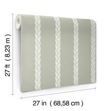 GT4541 Braided Stripe Green Classics Wallpaper by York Wallcoverings