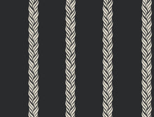 GT4542 Braided Stripe Black Classics Wallpaper by York Wallcoverings
