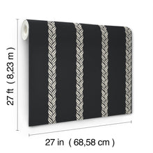 GT4542 Braided Stripe Black Classics Wallpaper by York Wallcoverings