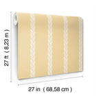 GT4543 Braided Stripe Yellow Classics Wallpaper by York Wallcoverings