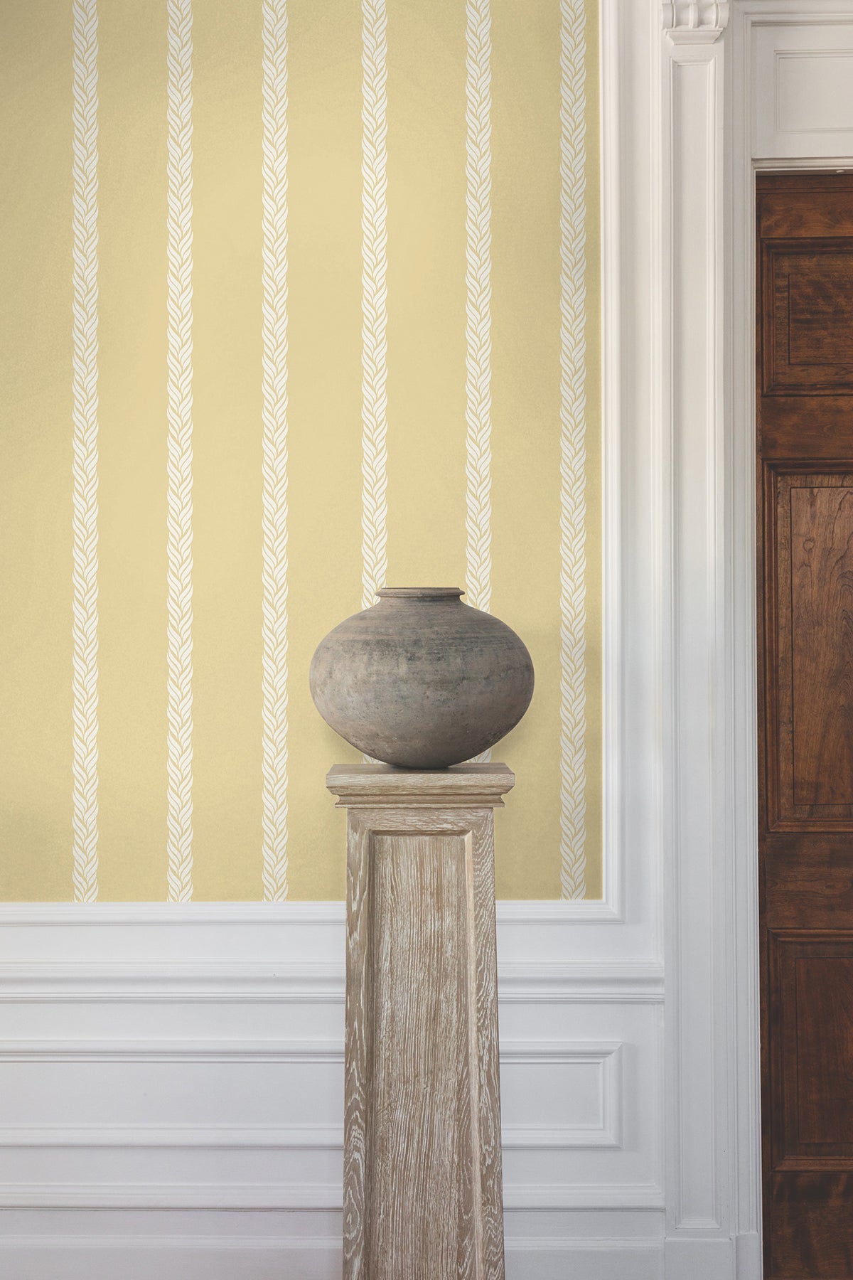 GT4543 Braided Stripe Yellow Classics Wallpaper by York Wallcoverings