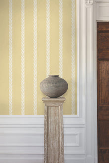 GT4543 Braided Stripe Yellow Classics Wallpaper by York Wallcoverings