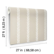 GT4544 Braided Stripe Beige Classics Wallpaper by York Wallcoverings
