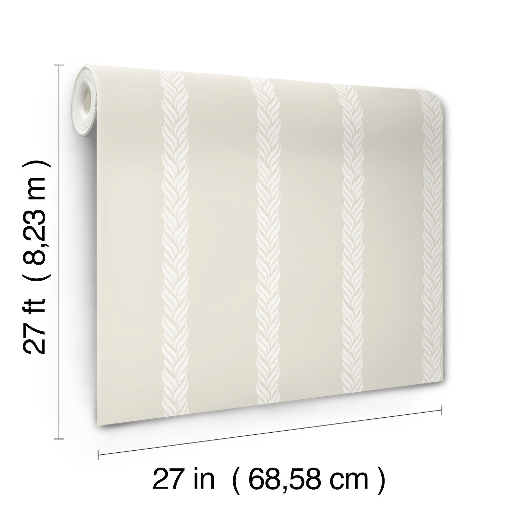 GT4545 Braided Stripe Tan Classics Wallpaper by York Wallcoverings