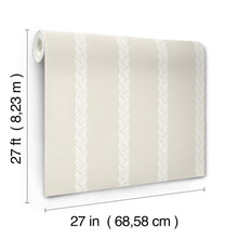 GT4545 Braided Stripe Tan Classics Wallpaper by York Wallcoverings