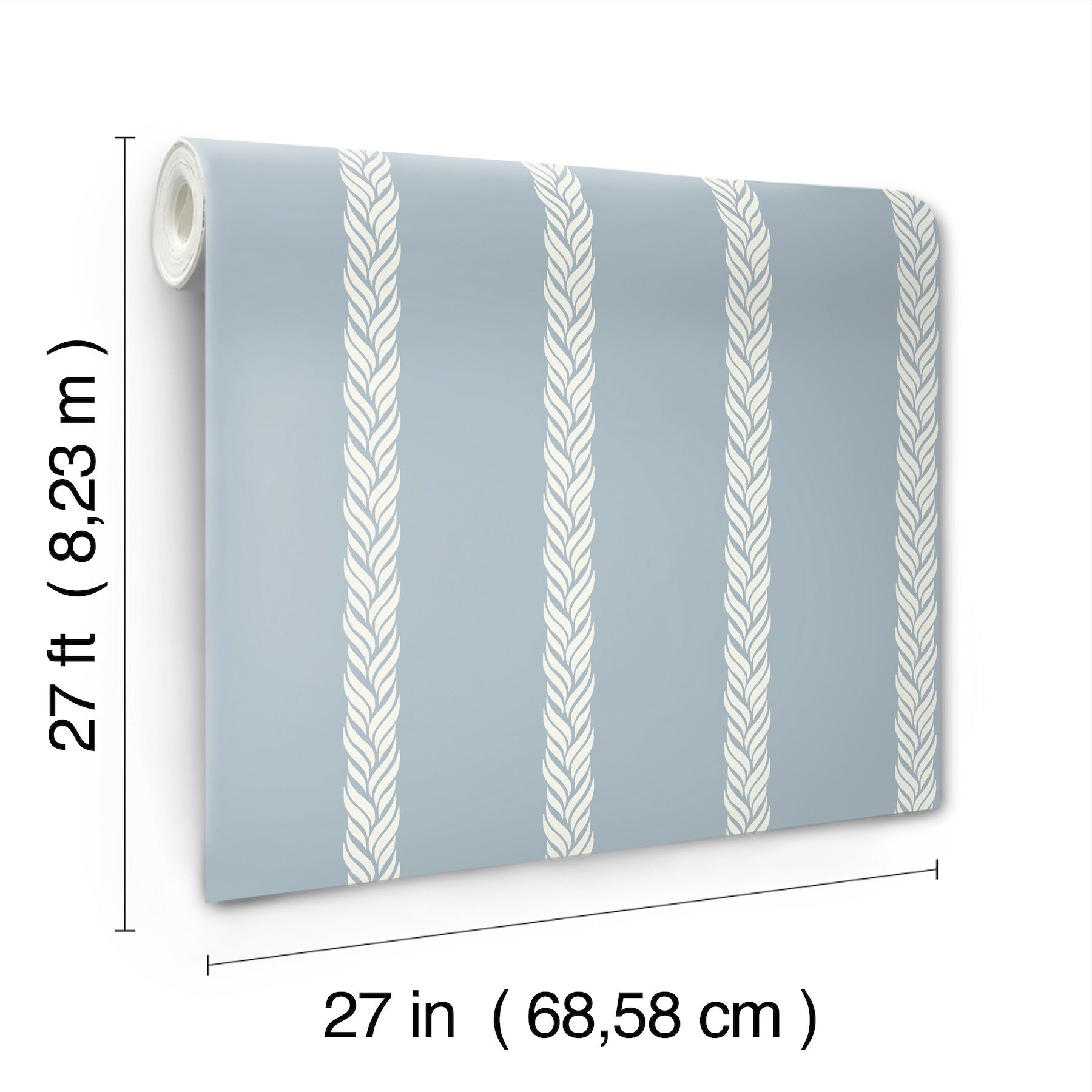 GT4546 Braided Stripe Blue Classics Wallpaper by York Wallcoverings