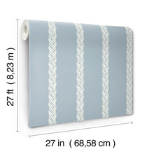 GT4546 Braided Stripe Blue Classics Wallpaper by York Wallcoverings