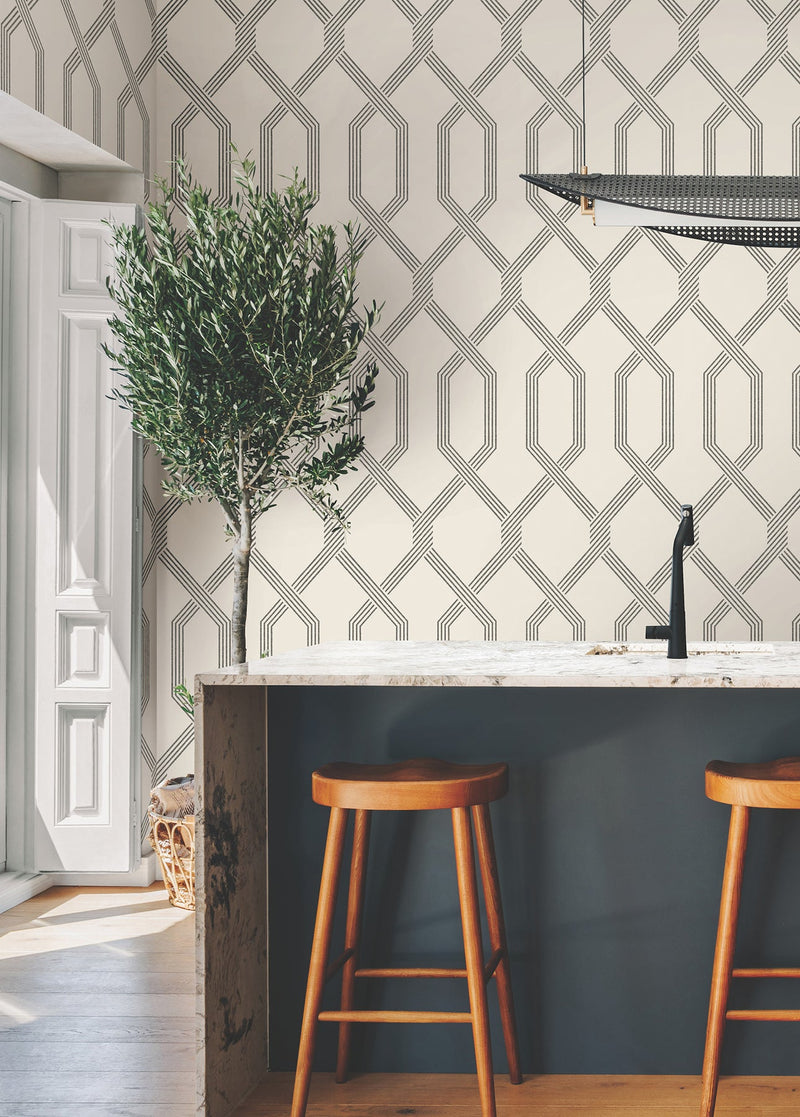 GT4552 Palisade Black Classics Wallpaper by York Wallcoverings