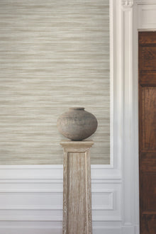 GT4566 Brushed Linen Taupe Classics Wallpaper by York Wallcoverings