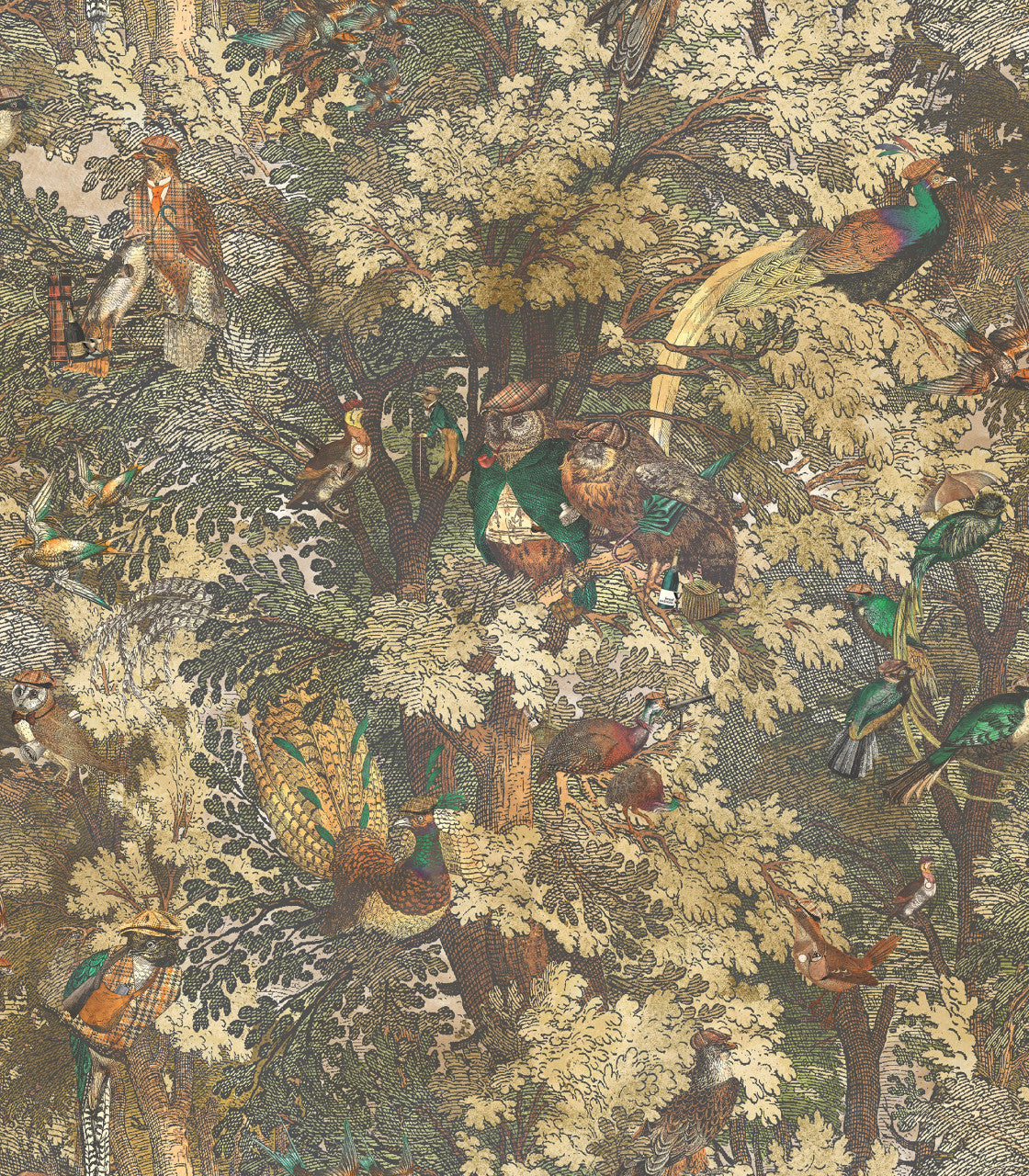 BMWL005/04A Gentlemen Birds Wild Life Wallpaper by Brand McKenzie