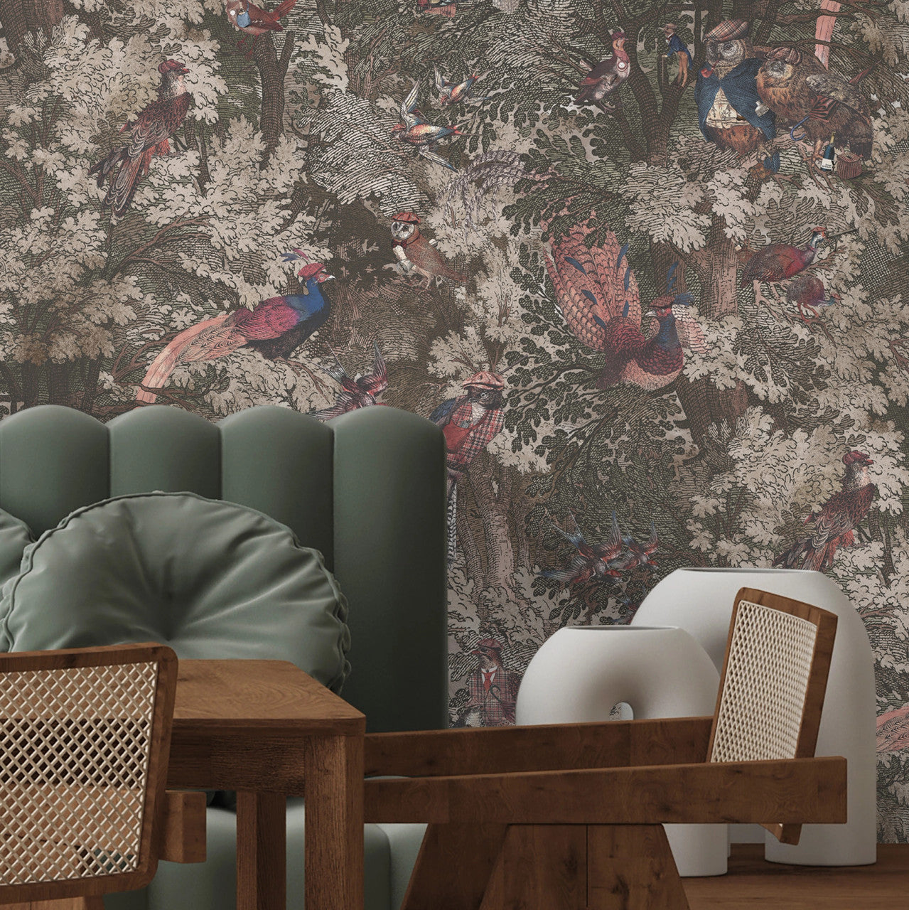 BMWL005/04B Gentlemen Birds Wild Life Wallpaper by Brand McKenzie