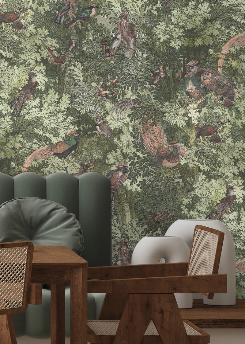 BMWL005/04C Gentlemen Birds Wild Life Wallpaper by Brand McKenzie