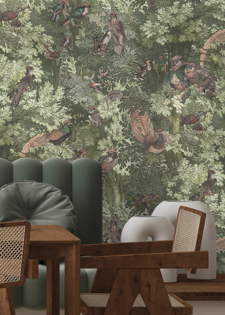 BMWL005/04C Gentlemen Birds Wild Life Wallpaper by Brand McKenzie