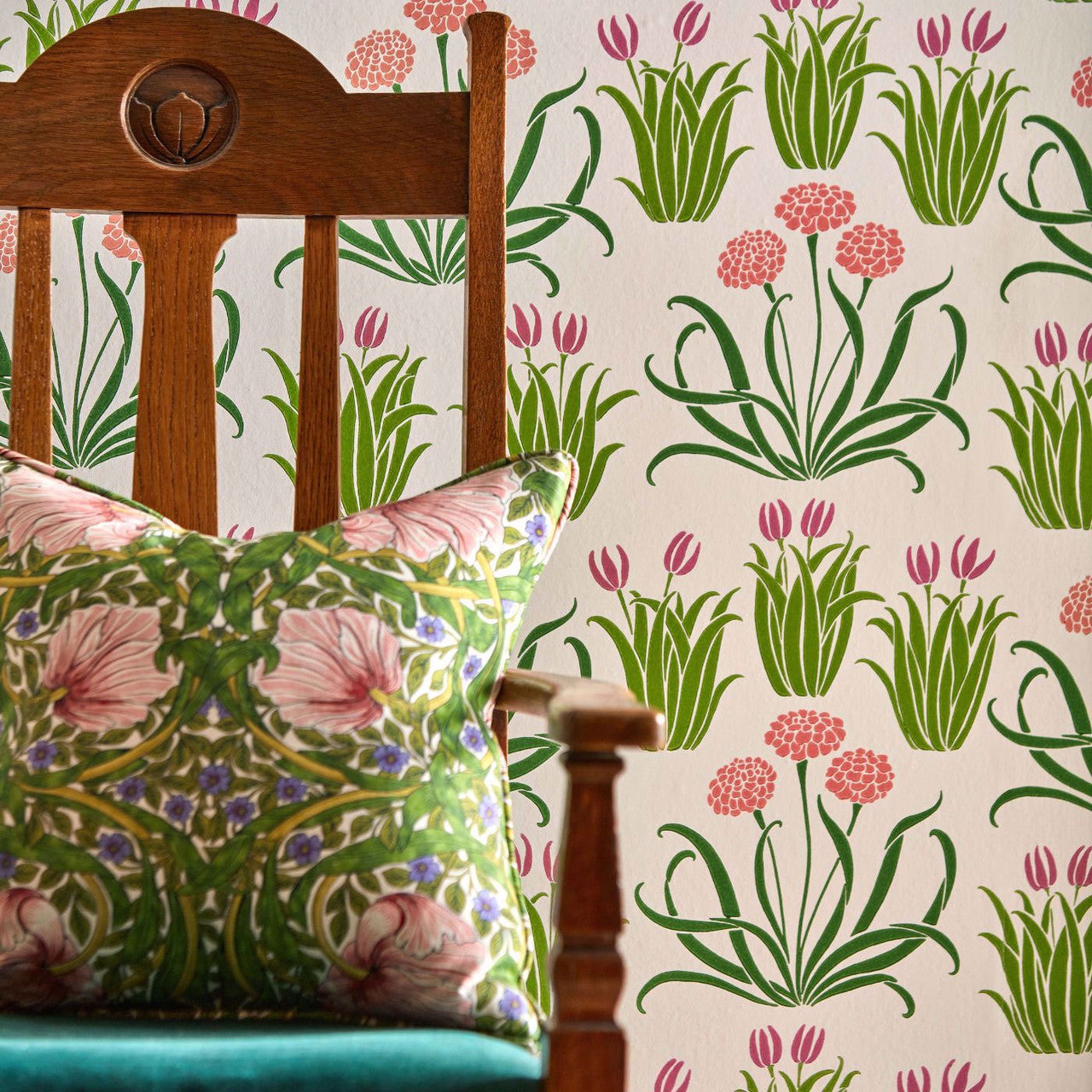 217342 Glade Bedford Park Tulip Fields Wallpaper by Morris & Co