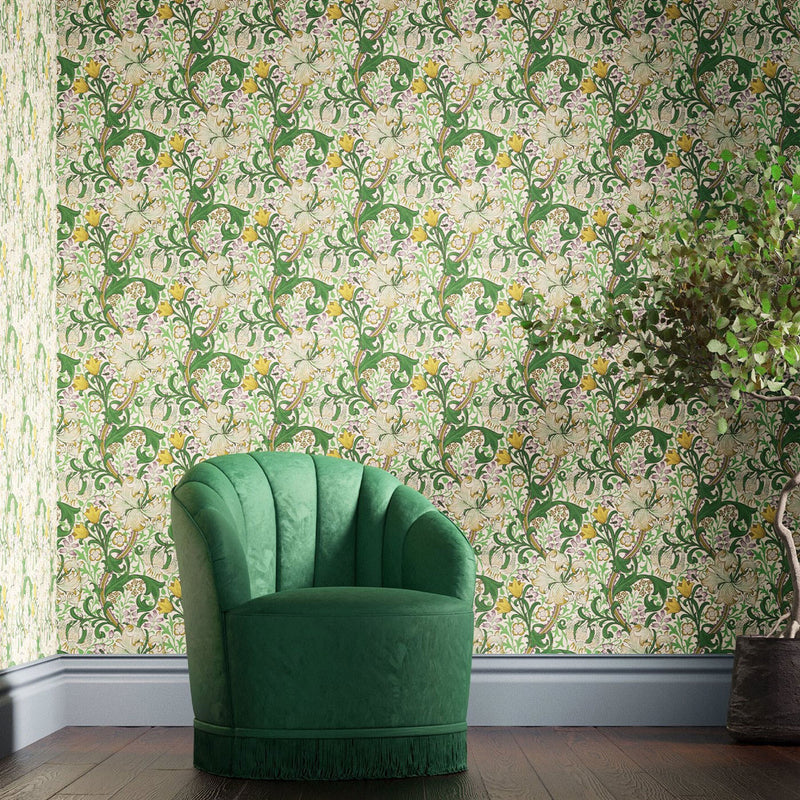 510014 Golden Lily Bedford Park Secret Garden Wallpaper by Morris & Co