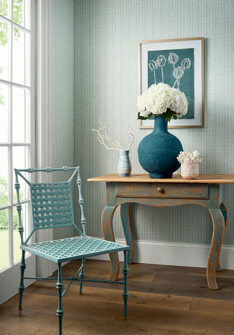 Coastline Grasscloth Resource Volume 6 Navy Wallpaper by Thibaut | T19638