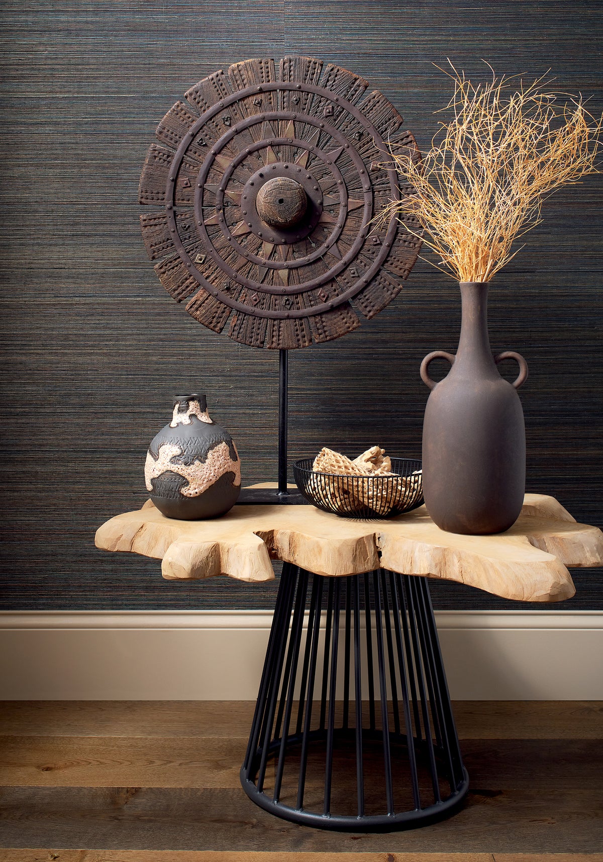 Windward Sisal Grasscloth Resource Volume 6 Slate Wallpaper by Thibaut | T19667