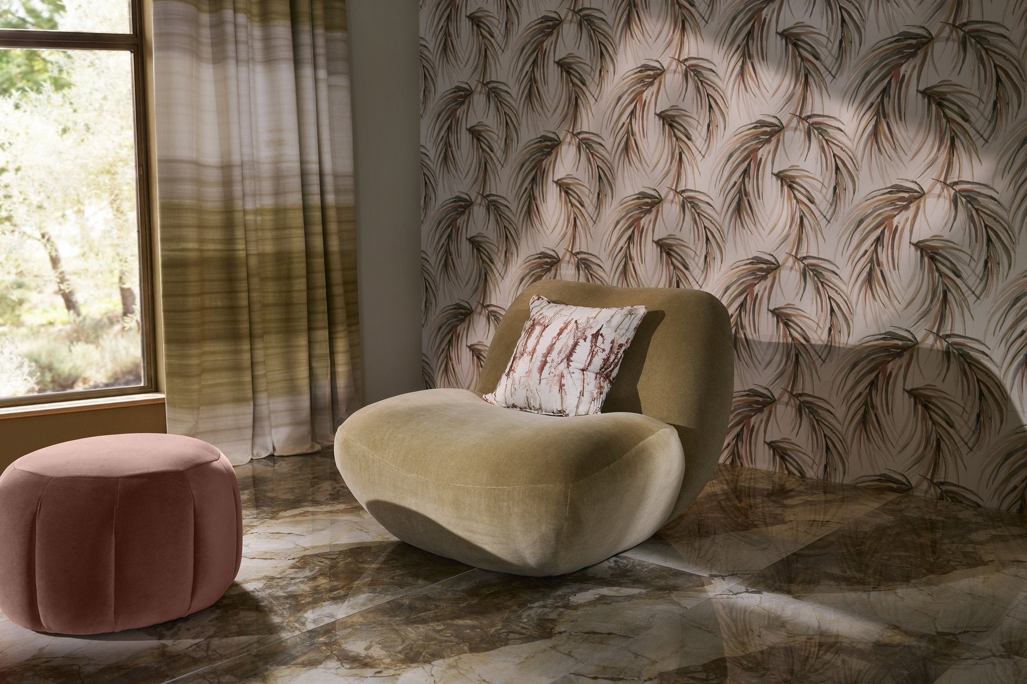 HAF0672-02 Ondara Ochre / Clay Fabric by Harlequin