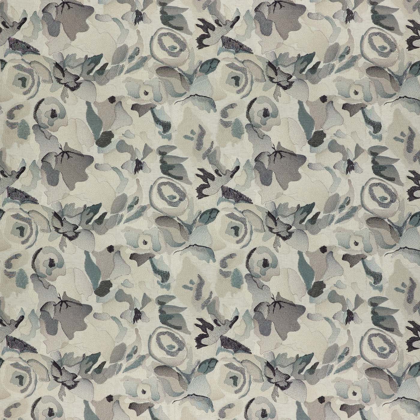 HAF0674-04 Flores Embroidery Pumice / Slate / Beau Signature Fabric by Harlequin