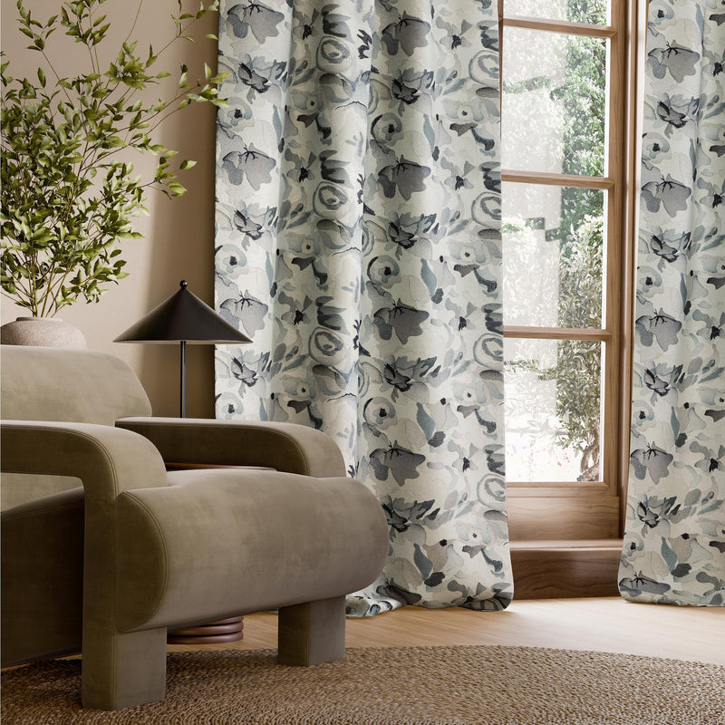 HAF0674-04 Flores Embroidery Pumice / Slate / Beau Signature Fabric by Harlequin