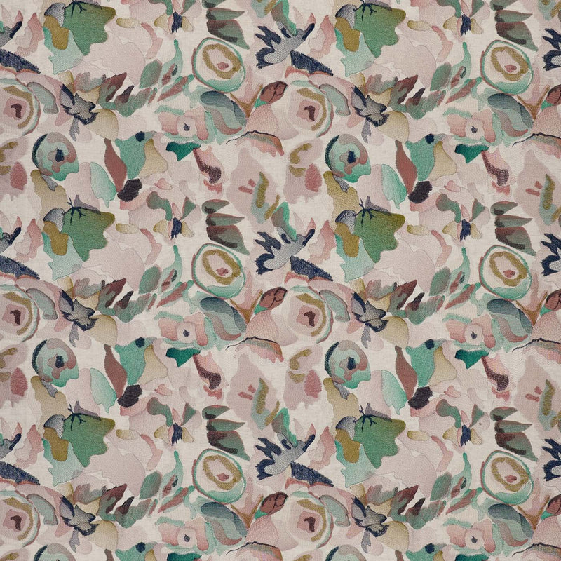 HAF0674-07 Flores Embroidery Positano / Emerald / Midnight Signature Fabric by Harlequin