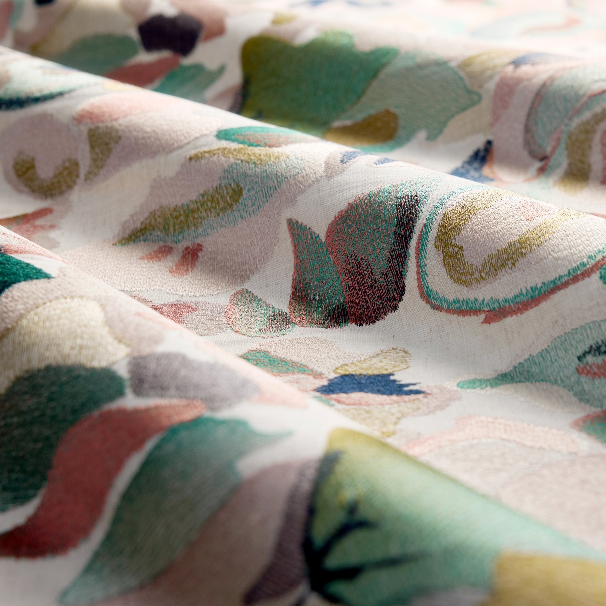 HAF0674-07 Flores Embroidery Positano / Emerald / Midnight Signature Fabric by Harlequin