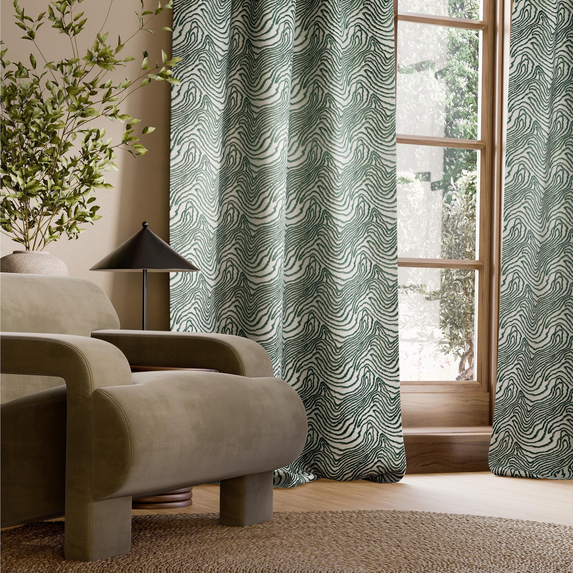 HAF0675-04 Formation Embroidery Eucalyptus Signature Fabric by Harlequin
