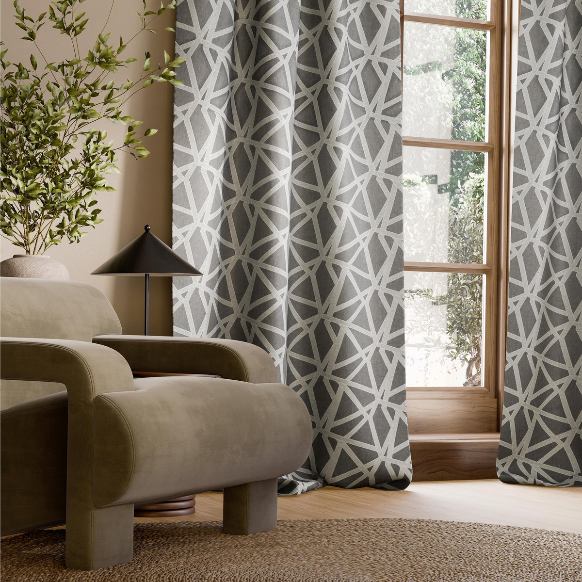 HAF0679-05 Sumi Embroidery Fog Signature Fabric by Harlequin