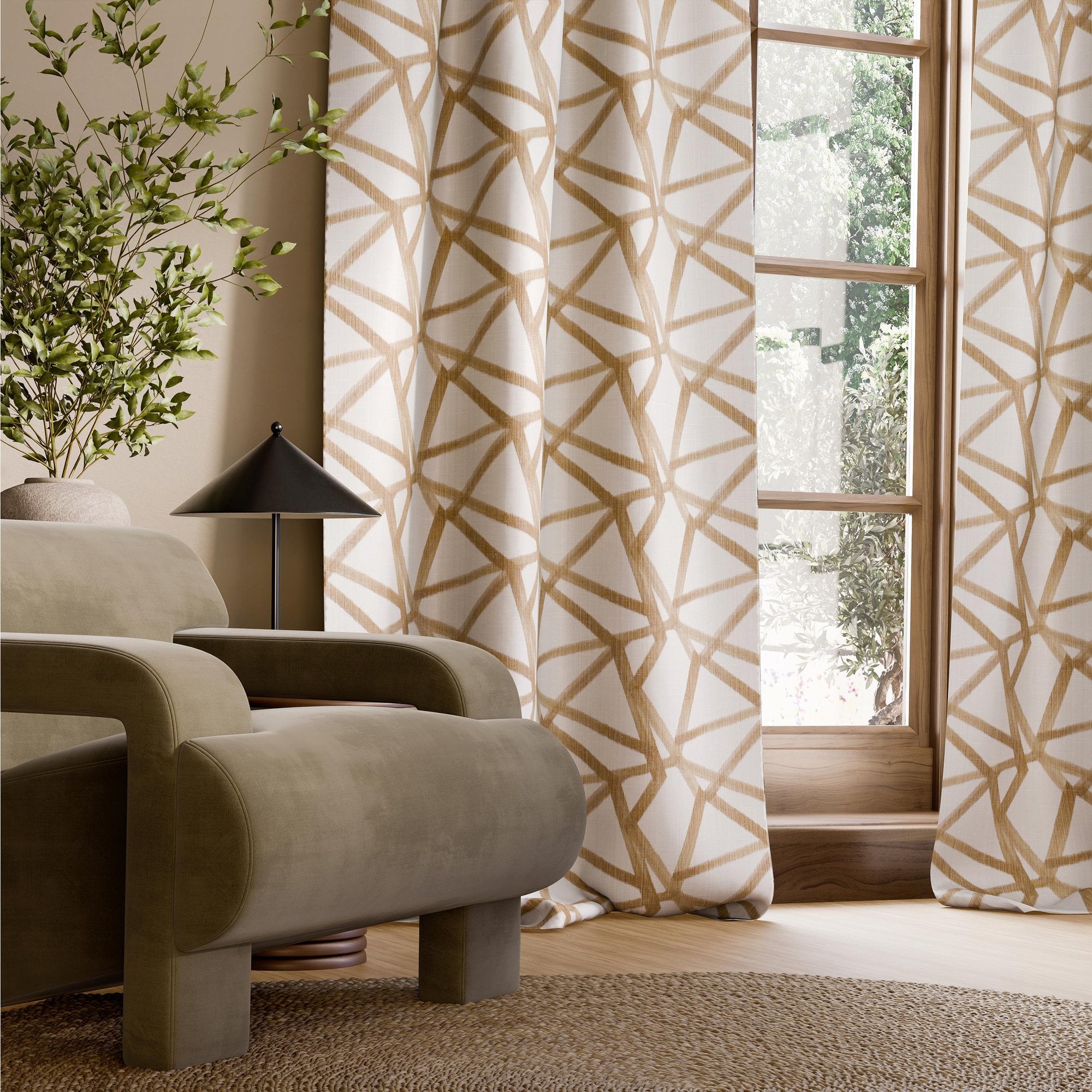 HAF0680-01 Sumi Ikat Copper Signature Fabric by Harlequin