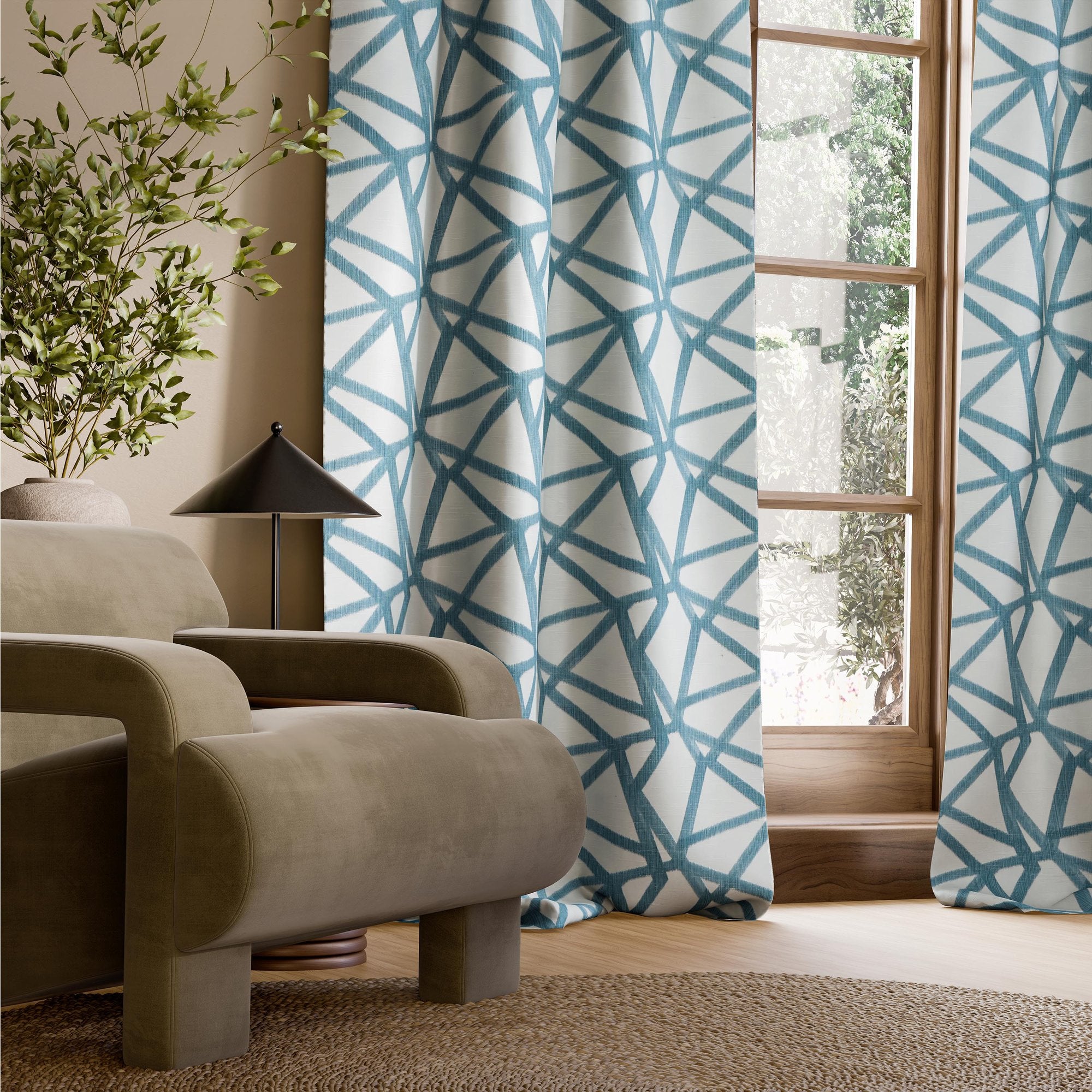 HAF0680-02 Sumi Ikat Indigo Signature Fabric by Harlequin