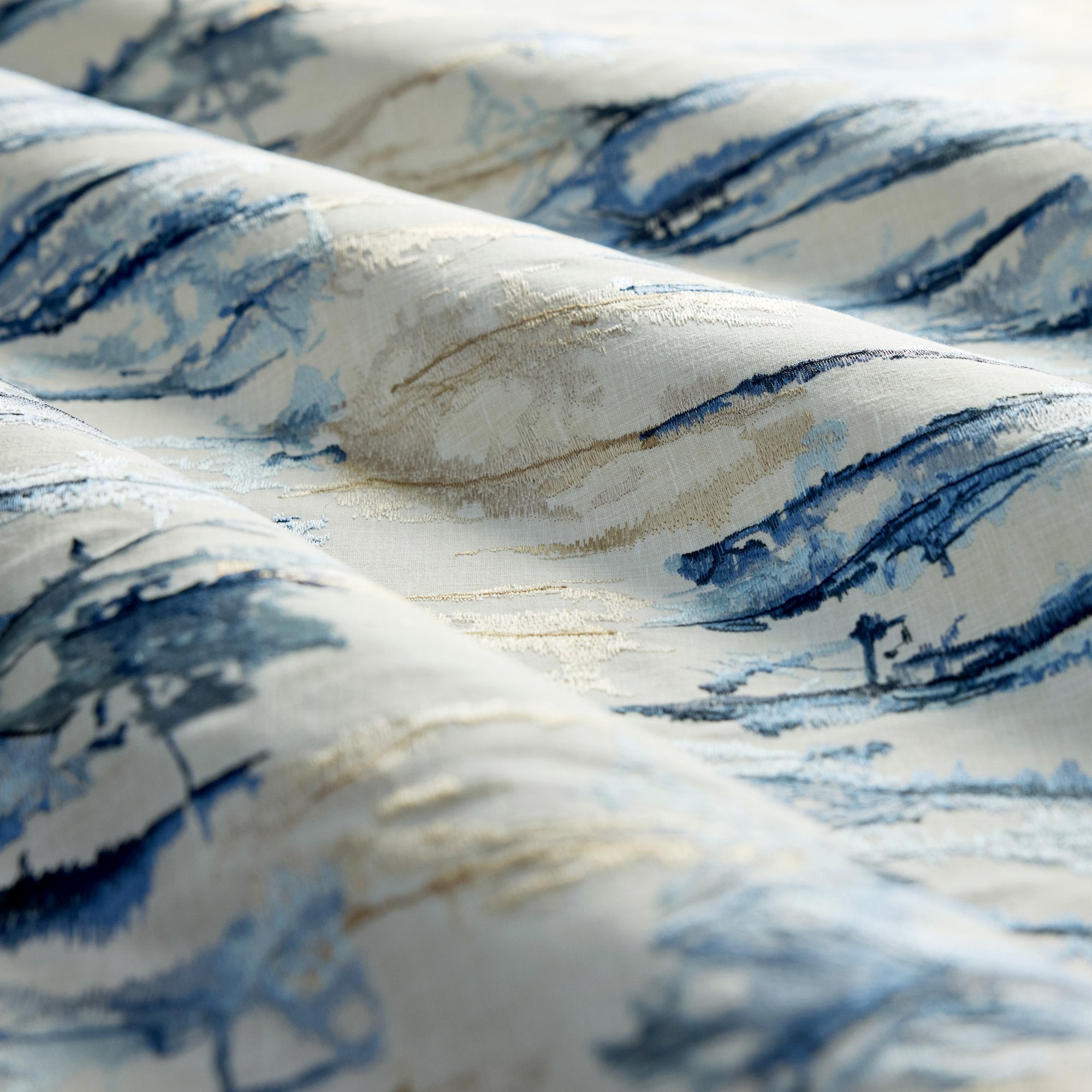 HAF0681-01 Takara Embroidery Indigo / Denim Signature Fabric by Harlequin